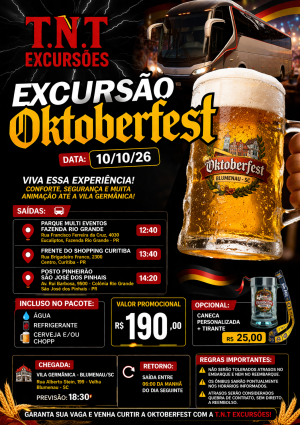 Excursão Oktoberfest 10/10/2026