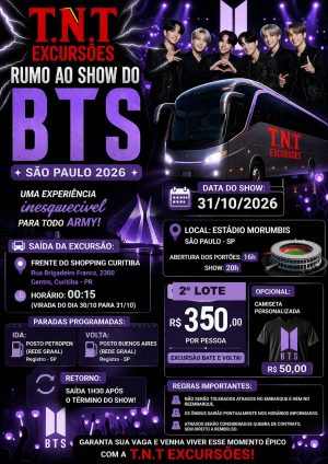 Excursão BTS 31/10 saindo de Curitiba