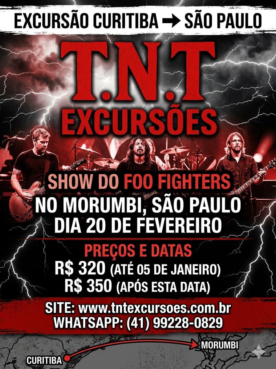 Excursão Foo Fighters 20/02/2027